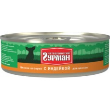 Четвероногий ГУРМАН кон.д/ЩЕНКОВ Мясное ассорти с индейкой 100гр*24