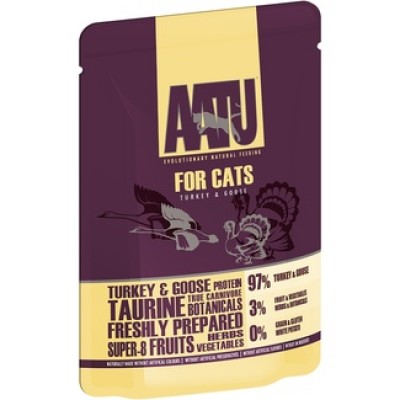 AATU Консервы Паучи для кошек Индейка и Гусь (AATU FOR CATS TURKEY & GOOSE) WACTG85 | AATU FOR CATS TURKEY & GOOSE, 0,085 кг