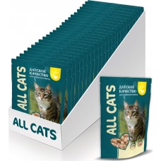 02AL746 ALL CATS ПАУЧ д/кошек Курица в соусе 85гр*25