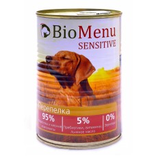 BioMenu SENSITIVE Консервы д/собак Перепелка 95%-МЯСО 410гр*12