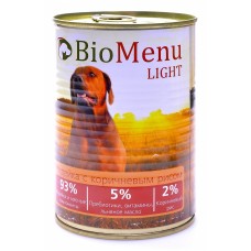 BioMenu LIGHT Консервы д/собак Индейка с коричневым рисом 93%-МЯСО 410гр*12