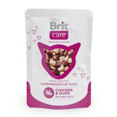 100121 Brit Care Cat Пауч д/кошек "Курица и утка" 80гр*24