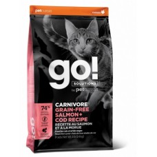 GO! new Беззерновой для Котят и Кошек с Лососем и Треской (GO! CARNIVORE GF Salmon + Cod Recipe for Cats) 42/16, 1,36 кг