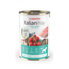 Italian Way Консервы Облегченные консервы для собак с форелью и черникой (ITALIAN WAY WET IDEAL WEIGHT TROUT/BLUEBERRY) UITWA14480, 0,4 кг