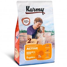 KARMY 7041/5239 сух. Актив Медиум и Макси д/собак средних и крупных пород, подверженных повышенных физ. нагрузкам Индейка 2кг *6