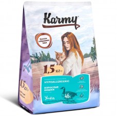 KARMY 7030/5376 сух. Гипоаллергенный д/кошек, склонных к пищевой аллергии Утка 1,5кг *6