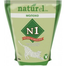 N1 Комкующийся наполнитель Naturel "Молоко" на 4,5л, 1,8 кг