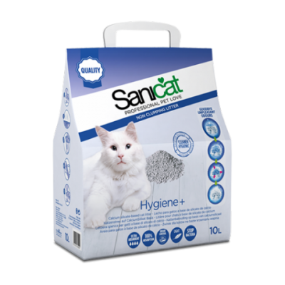 Sani Cat Белоснежный облегченный впитывающий наполнитель (Hygiene Plus 10l White) PSANHYGW010L31 | Hygiene Plus 10l White, 3,85 кг