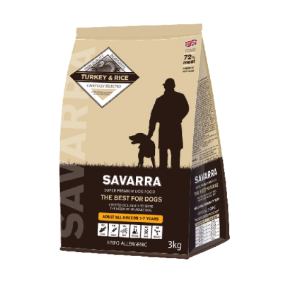 SAVARRA 5649040/420401 Adult Dog Turkey Сухой корм д/собак Индейка/рис 1кг*8